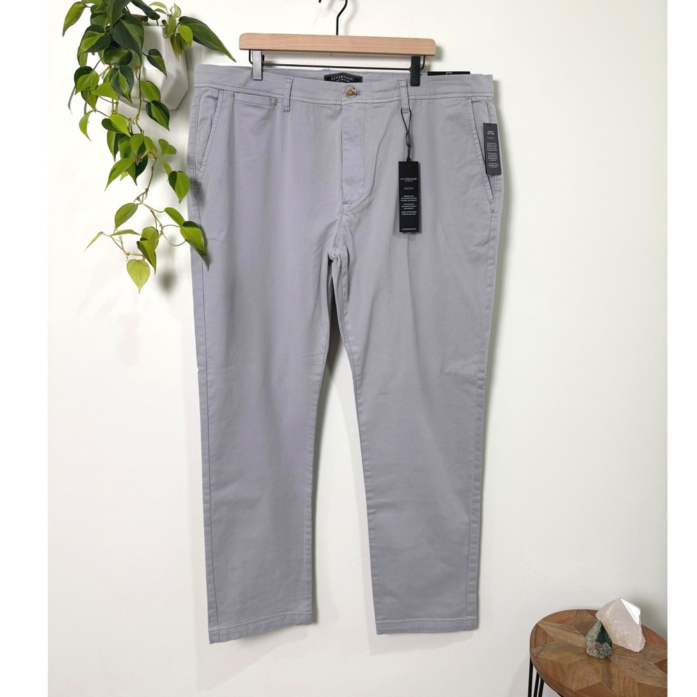 Liverpool Los Angeles Relaxed Straight Chino Pants Fog Grey 42x32 LG543DC32 NEW